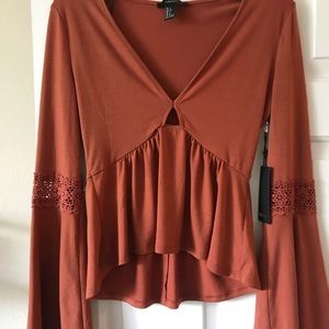 Bell-Sleeved Knit Top